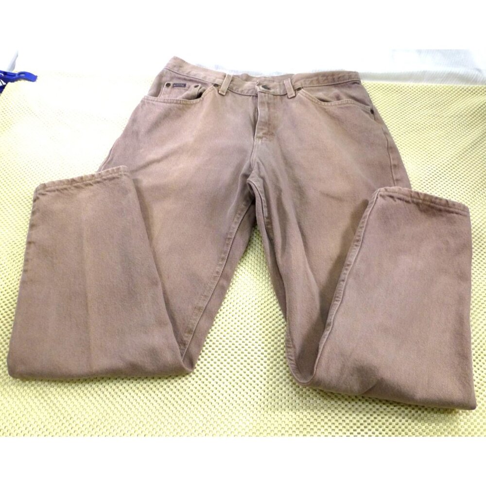 Riders Denim Womens‎ Size 12 Petite Tan Jeans Relaxed Fit 16" Waist 28" Inseam